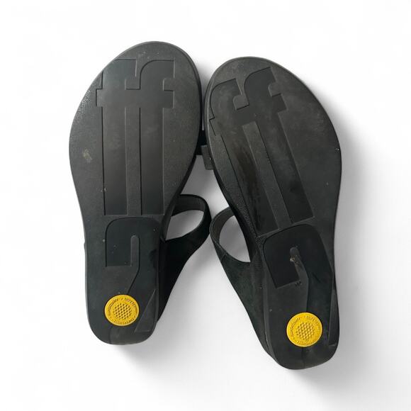 FitFlop Black Synthetic Slip On 2-Strap Slide Mule Sandal Women's Shoes 10.5M 41 - Picture 5 of 6